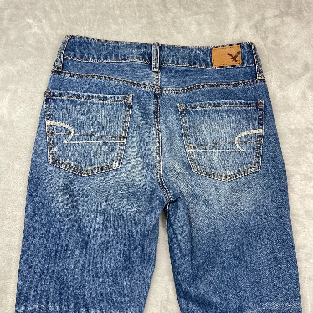 American‎ Eagle Jeans Womens 00 (29x29) Blue Denim Tomgirl Distressed Grunge Y2K